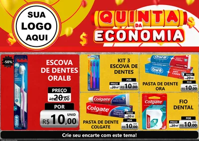 Modelo de Encarte para Encarte A4 Horizontal com o tema Quinta da Economia para Higiene Pessoal