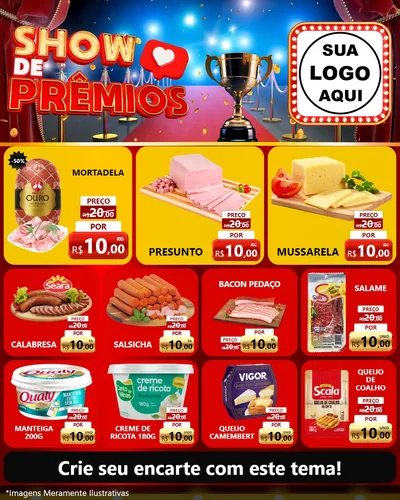 Modelo de Rede Social para Feed Instagram com o tema Show de Prêmios para Frios e Laticínios