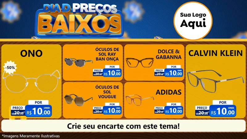 Modelo de TV para TV Horizontal com o tema Dia D Preço Baixo para Óticas