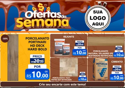 Modelo de Encarte para Encarte A4 Horizontal com o tema Ofertas da Semana - Páscoa para Pisos e revestimentos