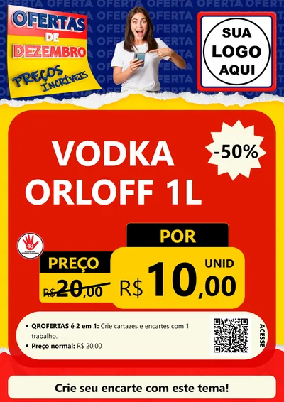 Modelo de Cartaz para Cartaz A4 Vertical com o tema Ofertas de Dezembro - Preços Incríveis para Distribuidora de bebidas