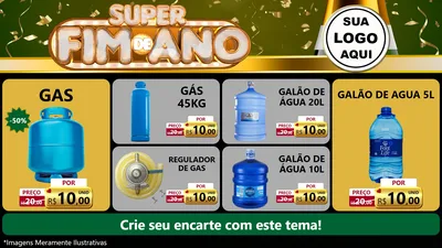 Modelo de TV para TV Horizontal com o tema Super Fim de Ano para Água e gás