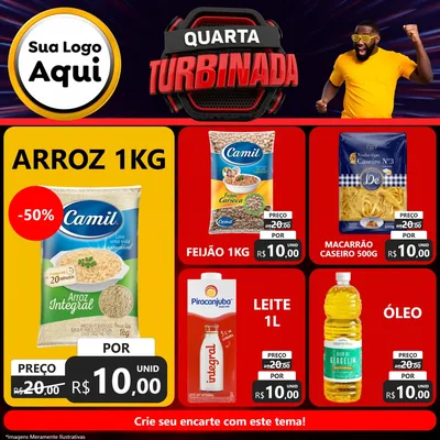 Modelo de Rede Social para Feed Facebook com o tema Quarta Turbinada para Supermercado