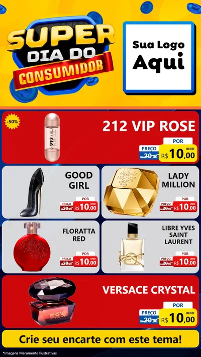 Modelo de TV para TV Vertical com o tema Super Dia do Consumidor para Perfumes