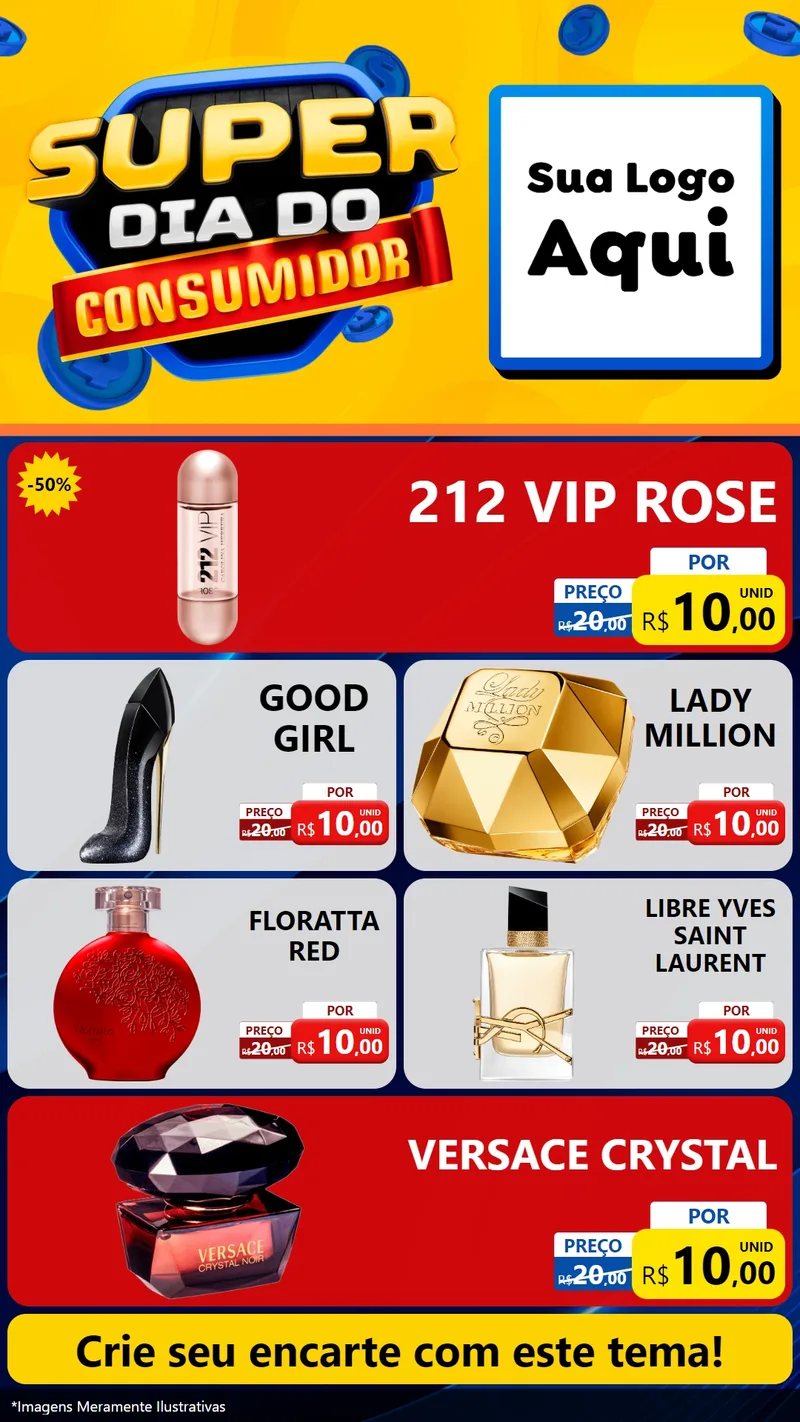 Modelo de TV para TV Vertical com o tema Super Dia do Consumidor para Perfumes