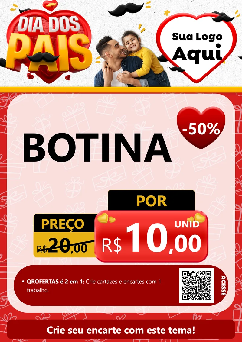 Modelo de Cartaz para Cartaz A4 Vertical com o tema Dia dos Pais para Agropecuária