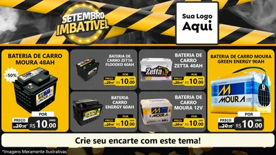 Modelo de TV para TV Horizontal com o tema Setembro Imbatível para Baterias Elétricas