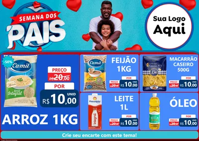 Modelo de Encarte para Encarte A4 Horizontal com o tema Semana Dos Pais para Supermercado