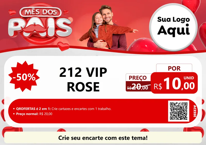 Modelo de Cartaz para Cartaz A4 Horizontal com o tema Mês dos Pais para Perfumes