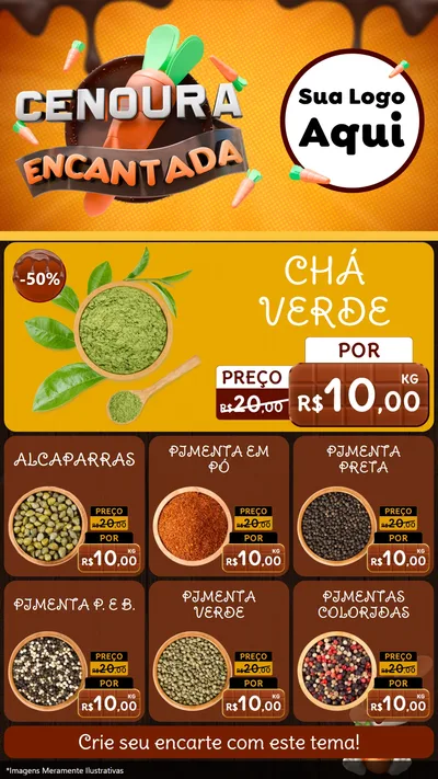Modelo de Rede Social para Stories com o tema Cenoura Encantada - Páscoa para Produtos Naturais