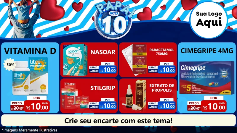 Modelo de TV para TV Horizontal com o tema Papai Nota 10 para Farmácia
