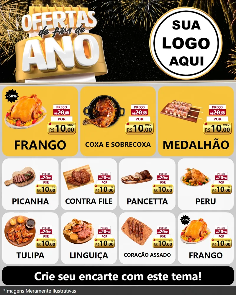 Modelo de Rede Social para Feed Instagram com o tema Ofertas de Fim de Ano para Assados
