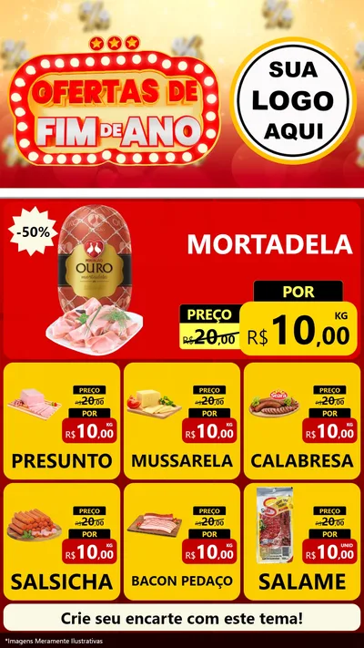 Modelo de Rede Social para Stories com o tema Ofertas de Fim de Ano para Frios e Laticínios