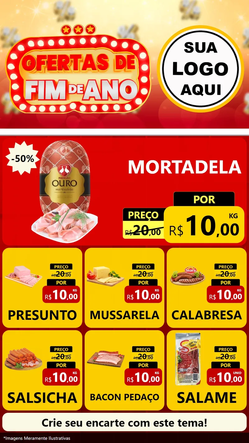 Modelo de Rede Social para Stories com o tema Ofertas de Fim de Ano para Frios e Laticínios