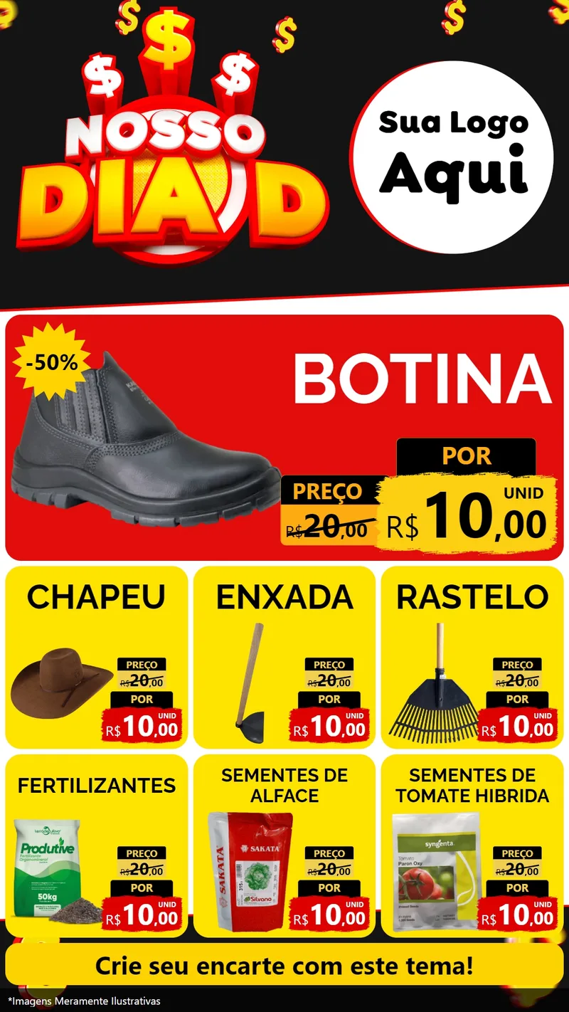 Modelo de Rede Social para Stories com o tema Nosso Dia D para Agropecuária