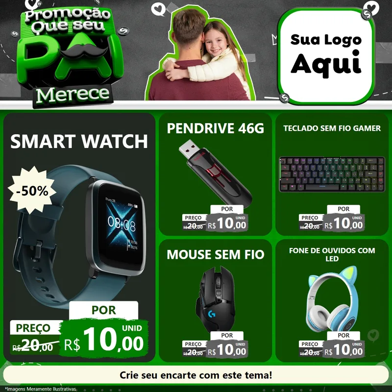 Modelo de Rede Social para Feed Facebook com o tema Promoção Que seu Pai Merece para Informática