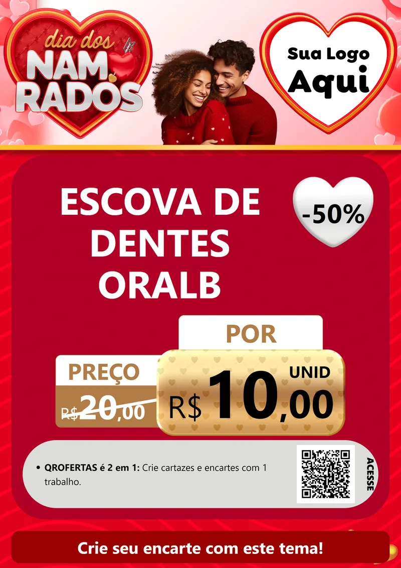 Modelo de Cartaz para Cartaz A4 Vertical com o tema Dia dos Namorados para Higiene Pessoal