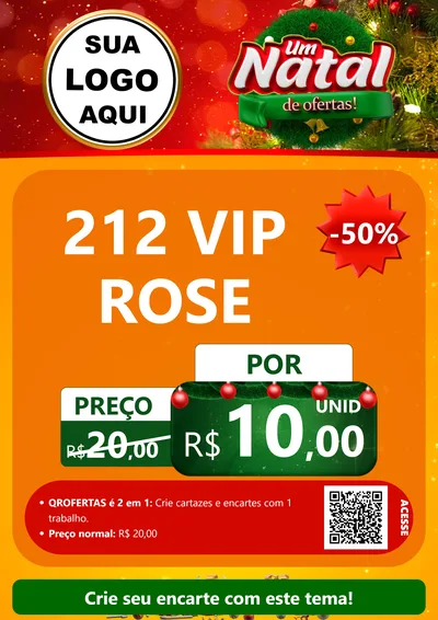 Modelo de Cartaz para Cartaz A4 Vertical com o tema Um Natal de Ofertas para Perfumes