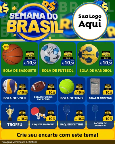Modelo de Rede Social para Feed Instagram com o tema Semana Do Brasil para Artigos Esportivos