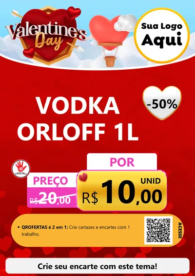 Modelo de Cartaz para Cartaz A4 Vertical com o tema Valentine's Day para Distribuidora de bebidas