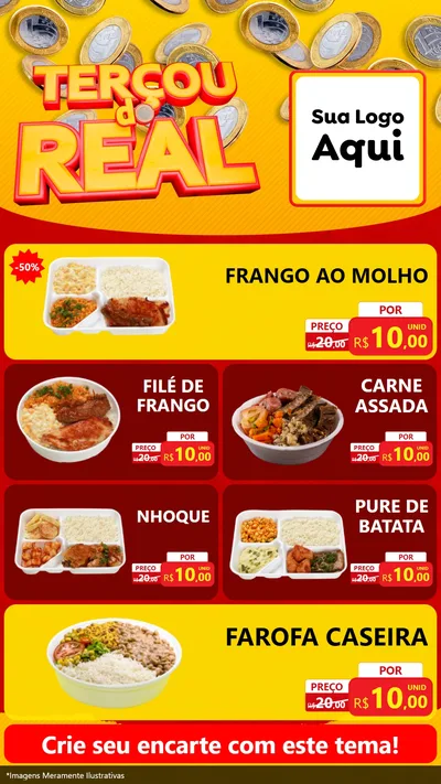 Modelo de TV para TV Vertical com o tema Terçou do Real para Restaurante