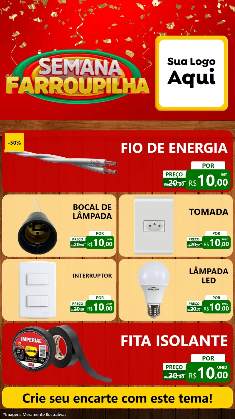 Modelo de TV para TV Vertical com o tema Semana Farroupilha para Materiais Elétricos