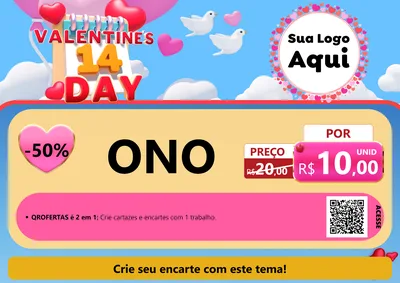 Modelo de Cartaz para Cartaz A4 Horizontal com o tema Valentine's Day para Óticas