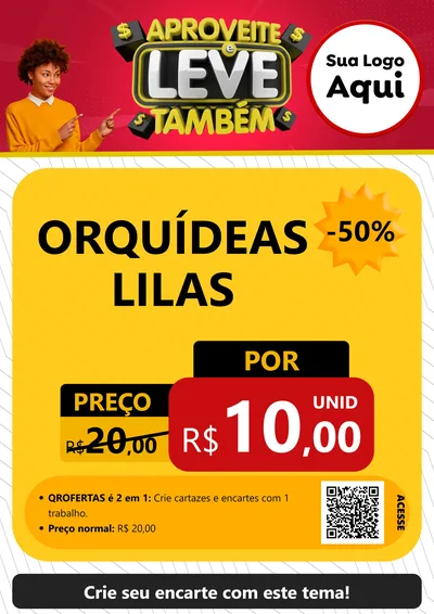 Modelo de Cartaz para Cartaz A4 Vertical com o tema Aproveite e Leve Também para Floricultura e jardim