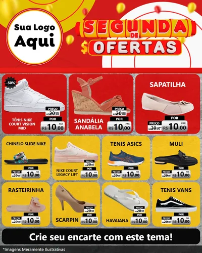 Modelo de Rede Social para Feed Instagram com o tema Segunda de Ofertas para Calçados