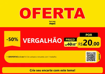 Modelo de Cartaz para Cartaz A4 Horizontal com o tema OFERTA - Vermelho Cartaz para Ferragens