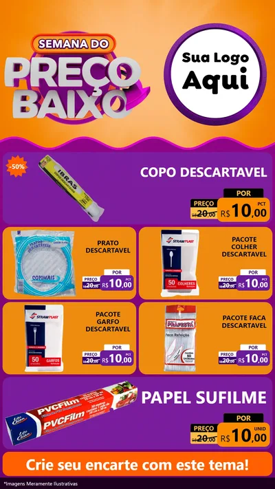 Modelo de TV para TV Vertical com o tema Semana do Preço Baixo para Embalagens