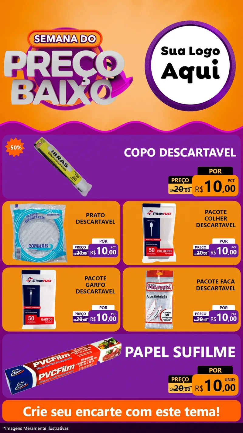 Modelo de TV para TV Vertical com o tema Semana do Preço Baixo para Embalagens