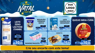 Modelo de TV para TV Horizontal com o tema O Melhor Natal É Aqui! para Frios e Laticínios