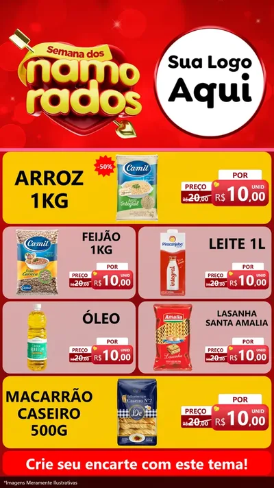 Modelo de TV para TV Vertical com o tema Semana dos namorados para Supermercado