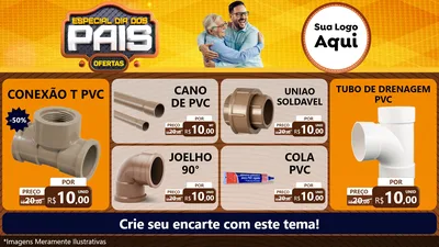 Modelo de TV para TV Horizontal com o tema Especial Dia dos Pais para Tubos e conexões