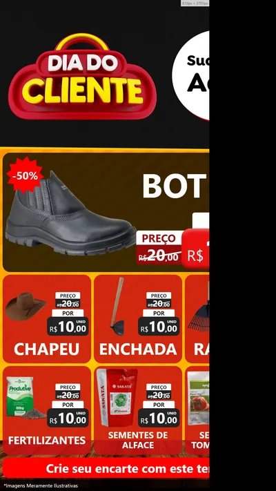 Modelo de Rede Social para Stories com o tema Dia do Cliente para Agropecuária