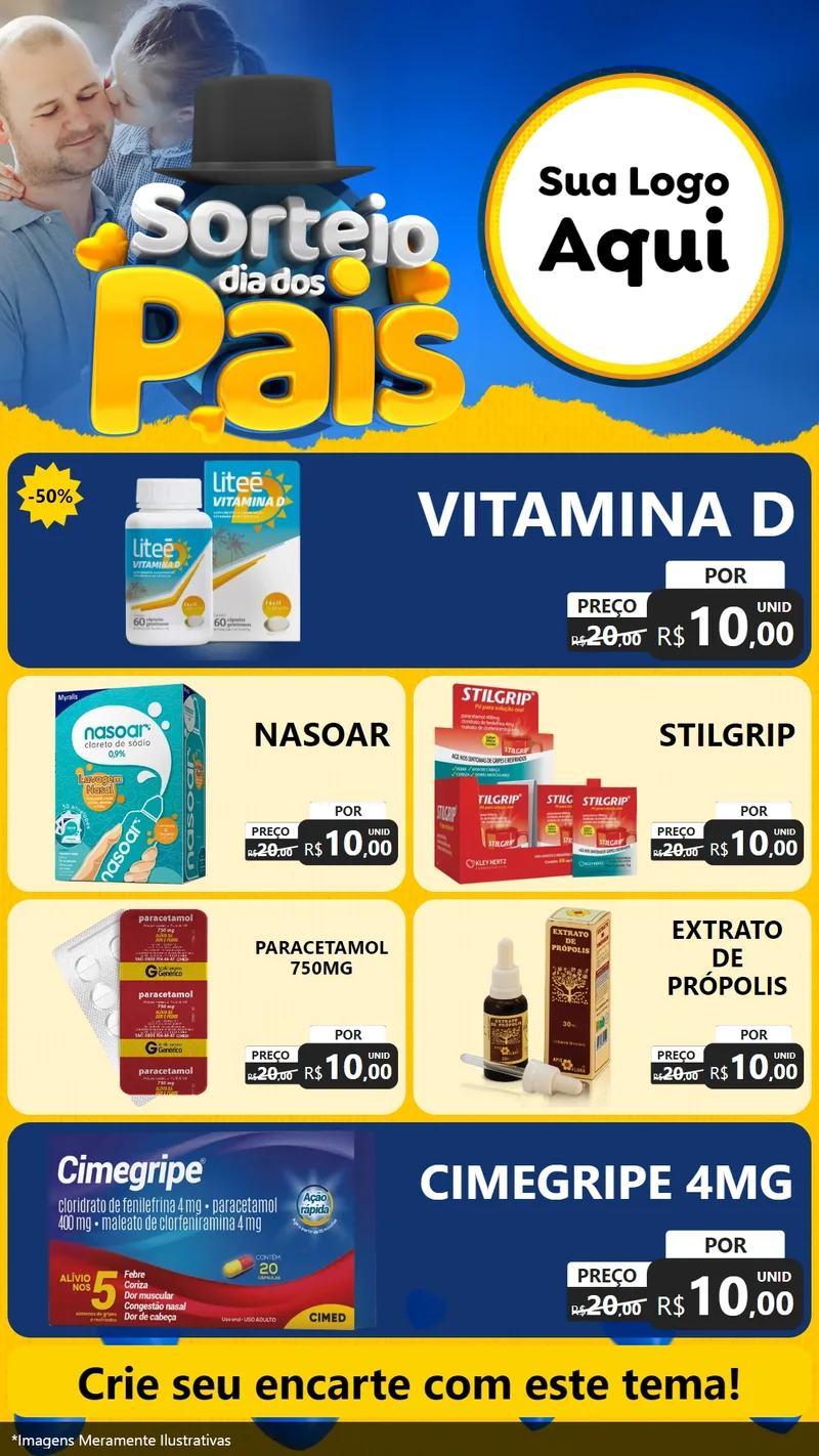 Modelo de TV para TV Vertical com o tema Sorteio Dia Dos Pais para Farmácia