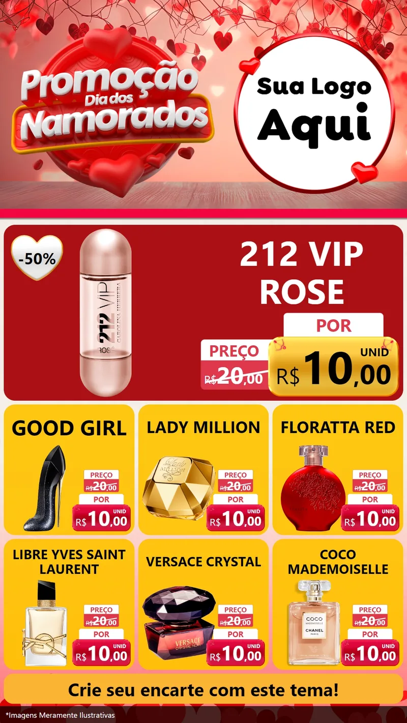 Modelo de Rede Social para Stories com o tema Promoção Dia dos Namorados para Perfumes
