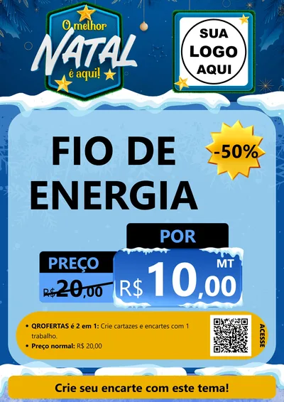 Modelo de Cartaz para Cartaz A4 Vertical com o tema O Melhor Natal É Aqui! para Materiais Elétricos