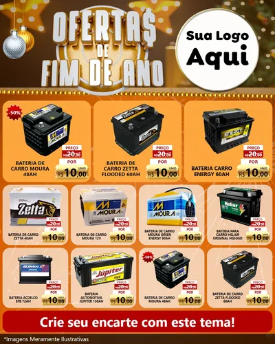 Modelo de Rede Social para Feed Instagram com o tema Ofertas de Fim de Ano para Baterias Elétricas