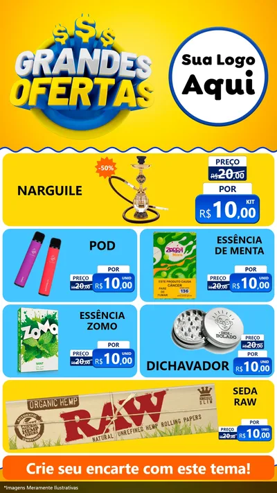 Modelo de TV para TV Vertical com o tema Grandes Ofertas para Tabacaria