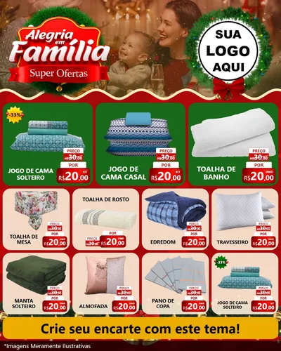 Modelo de Rede Social para Feed Instagram com o tema Alegria Em Família - Super Ofertas para Cama, Mesa e Banho