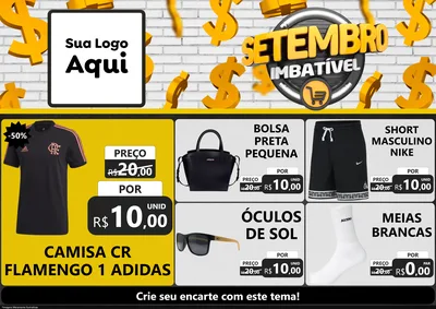 Modelo de Encarte para Encarte A4 Horizontal com o tema Setembro Imbatível para Roupas e acessórios