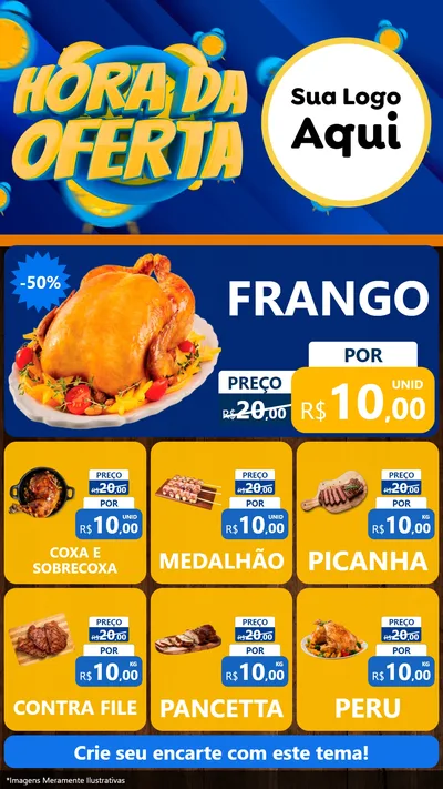 Modelo de Rede Social para Stories com o tema Hora da Oferta para Assados