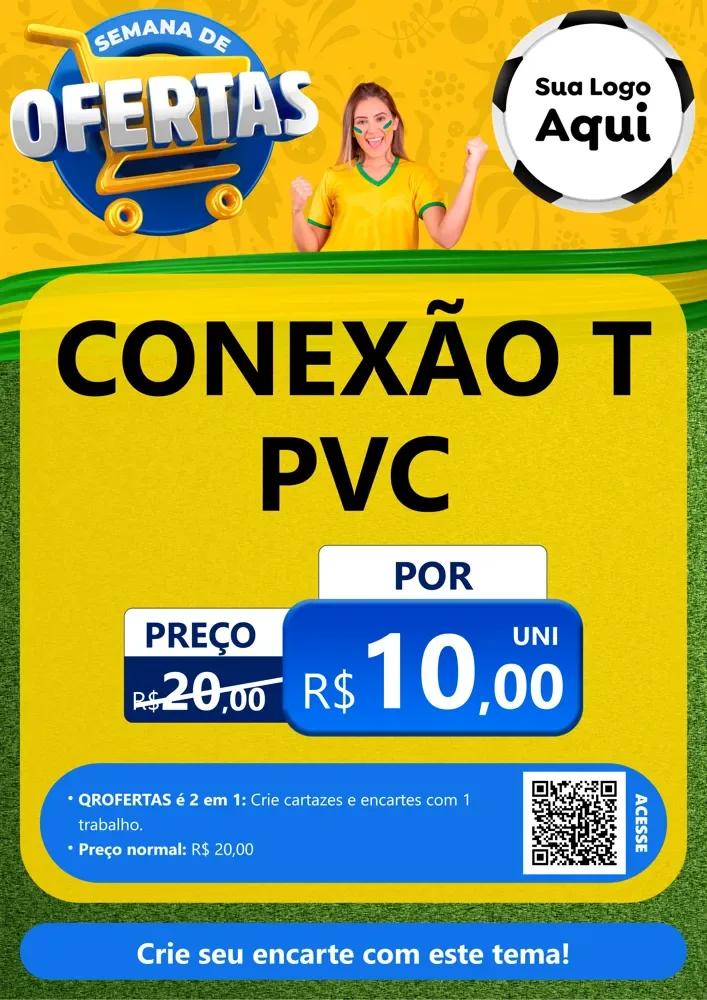 Modelo de Cartaz para Cartaz A4 Vertical com o tema Semana de Ofertas - Copa para Tubos e conexões