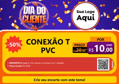 Modelo de Cartaz para Cartaz A4 Horizontal com o tema Dia do Cliente para Tubos e conexões