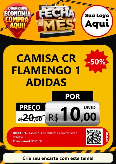 Modelo de Cartaz para Cartaz A4 Vertical com o tema Fecha Mês para Roupas e acessórios