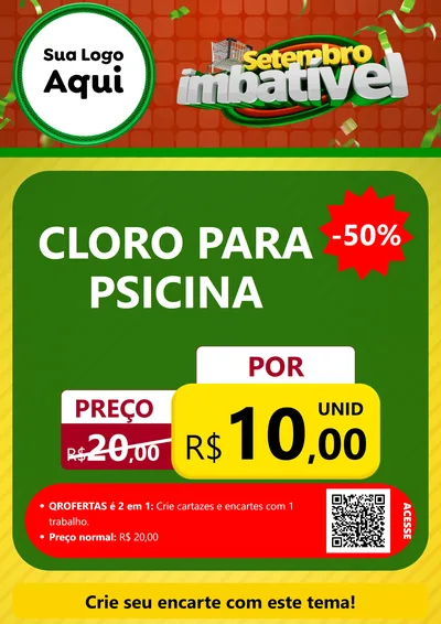 Modelo de Cartaz para Cartaz A4 Vertical com o tema Setembro Imbatível para Produtos para Piscina
