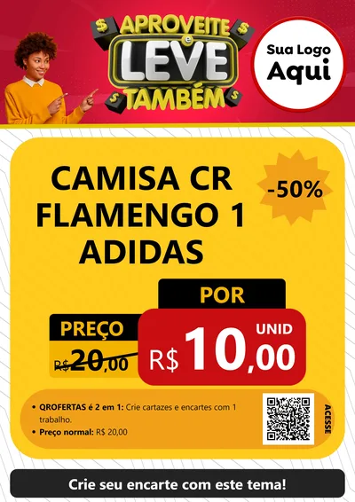 Modelo de Cartaz para Cartaz A4 Vertical com o tema Aproveite e Leve Também para Roupas e acessórios