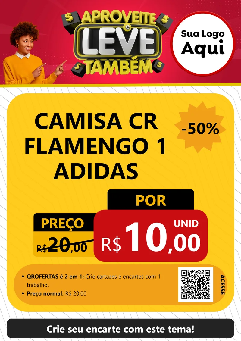 Modelo de Cartaz para Cartaz A4 Vertical com o tema Aproveite e Leve Também para Roupas e acessórios